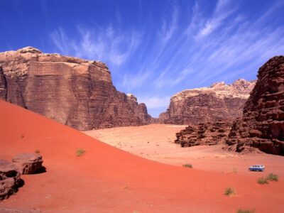 4 wheel drive in Wadi Rum desert in Jordan