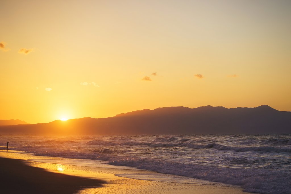 Sunset from a Cretan beach