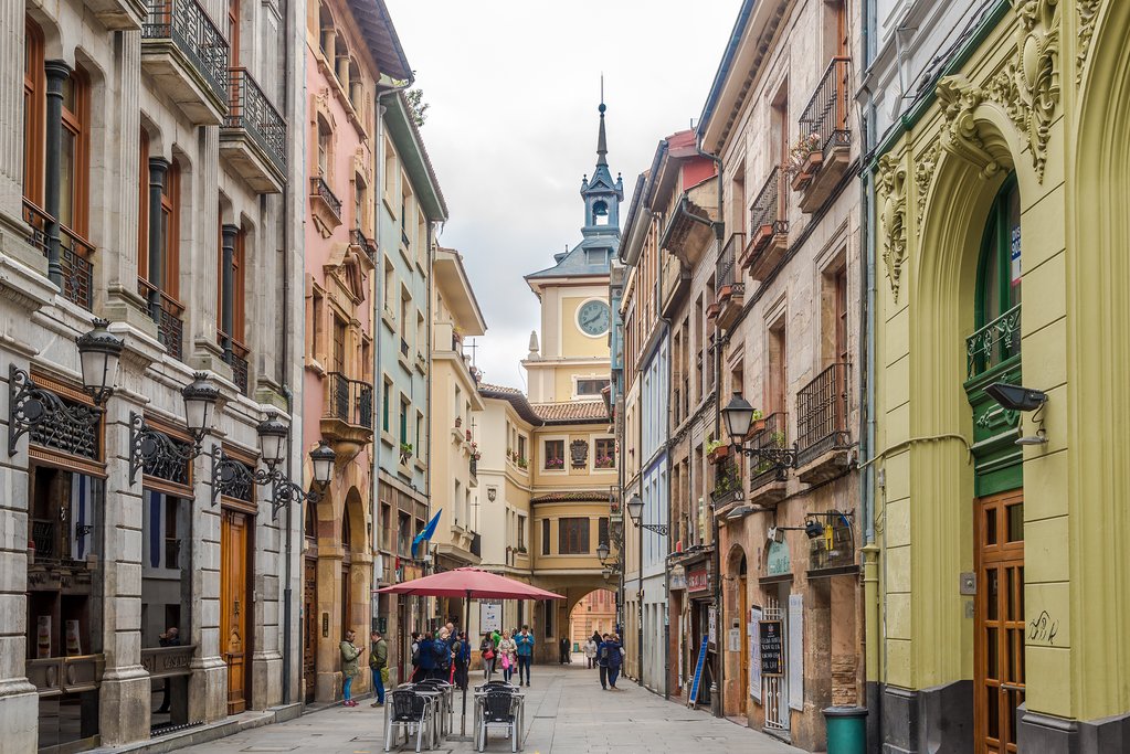 The colorful streets of Oviedo