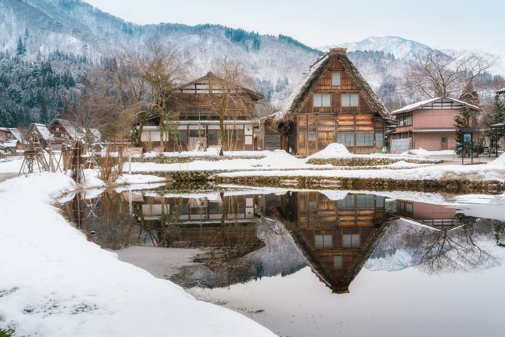 Traditional Gassho-zukuri style house in Shirakawa-go