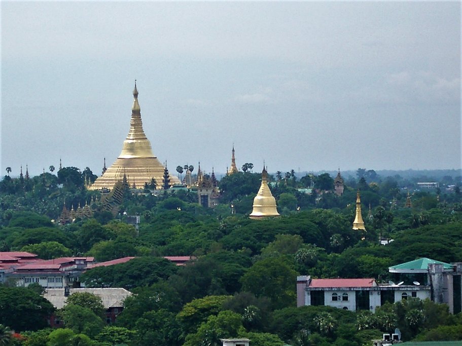 Shwedagon Pagoda from afar