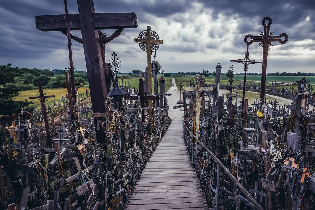 Walking through the Hill of Crosses