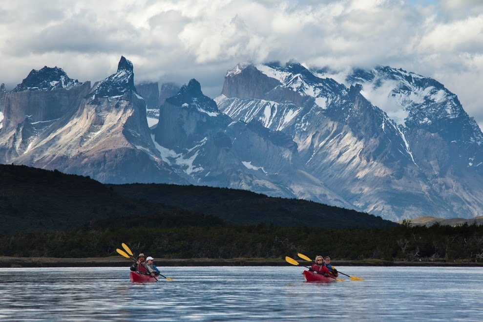 Paddling away from Torres del Paine