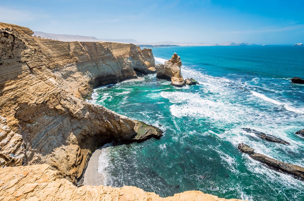 Cathedral rock formation in Paracas National Reserve