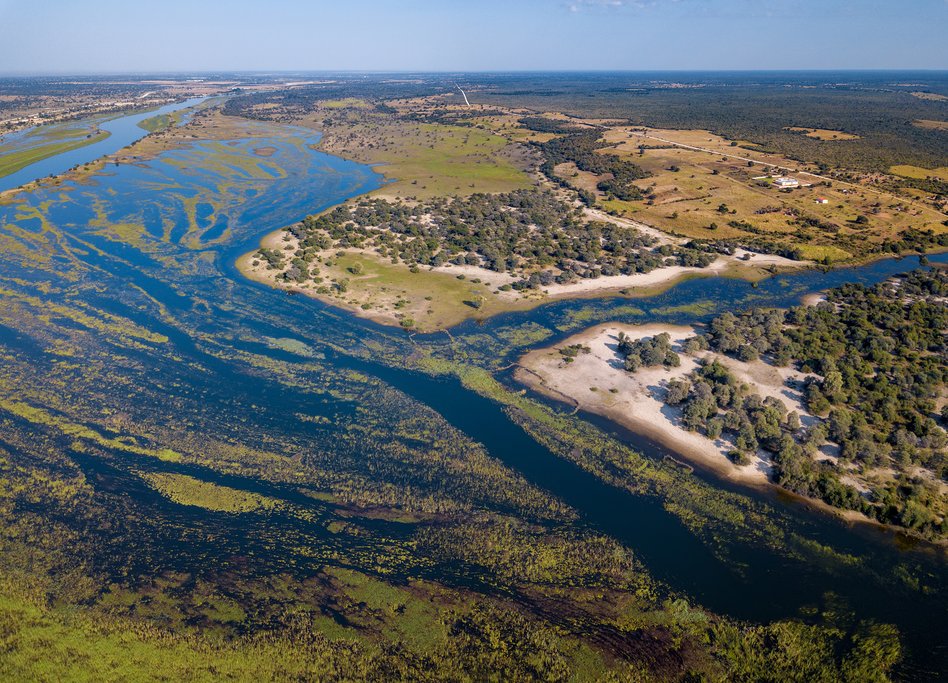 Aerial View of Okavango Delta