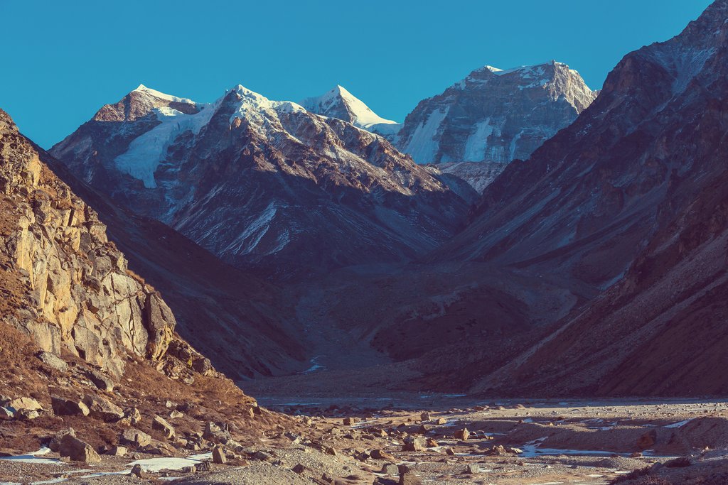 Hiking route in the Kanchenjunga Region of Nepal