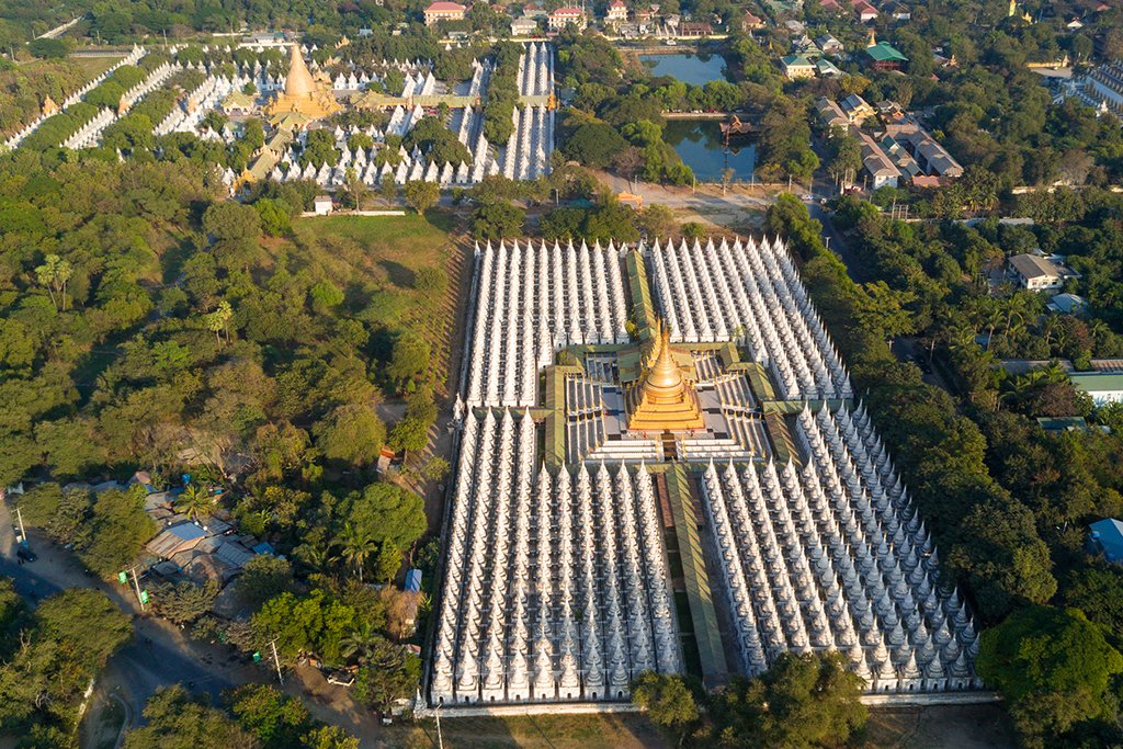 Kuthodaw Pagoda surrounded by 729 shrines