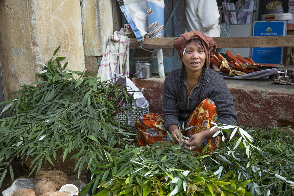 Vegetable market in rural Myanmar
