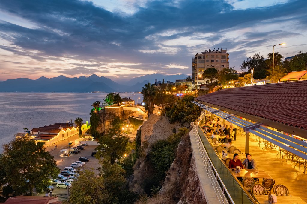 Antalya at night lights up