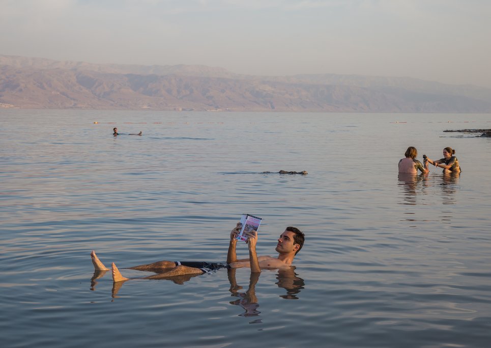 Floating in the Dead Sea