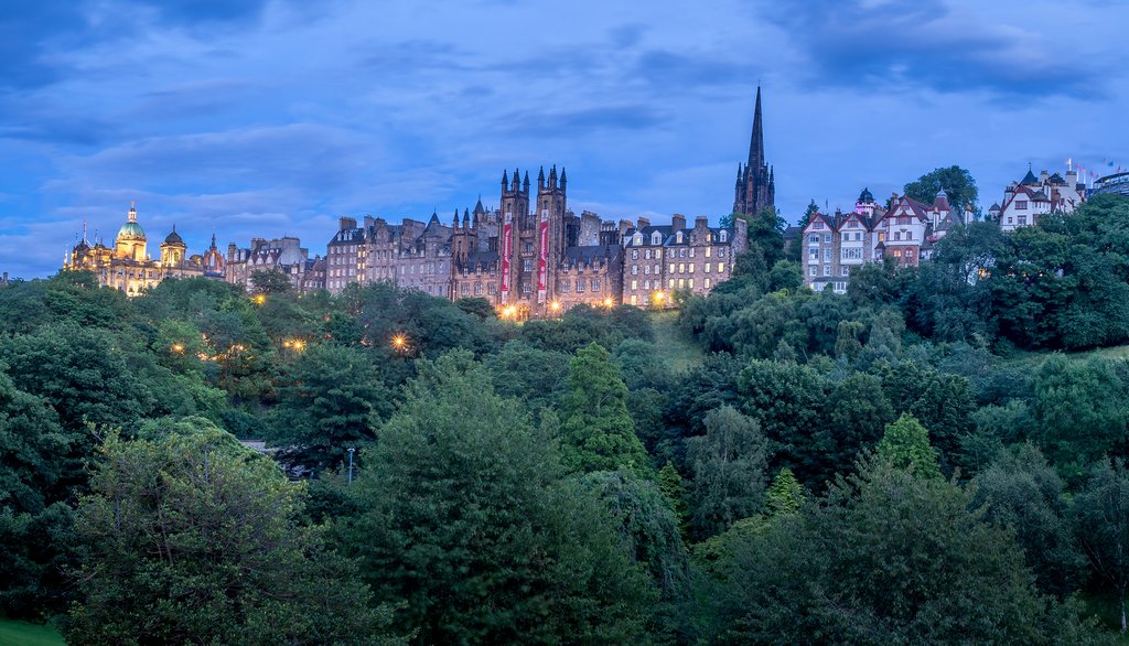 Views across the rooftops of Edinburgh's Old Town.