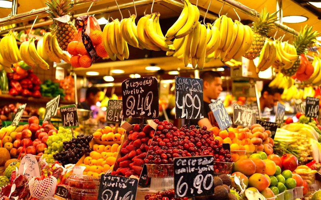 Fresh produce at the Boqueria Market