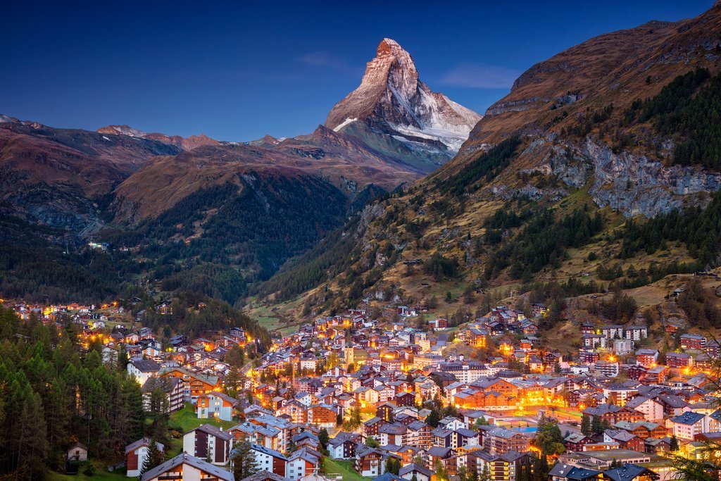 Village of Zermatt and Matterhorn