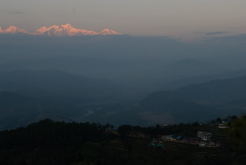 Evening views from Bandipur of the Himalaya