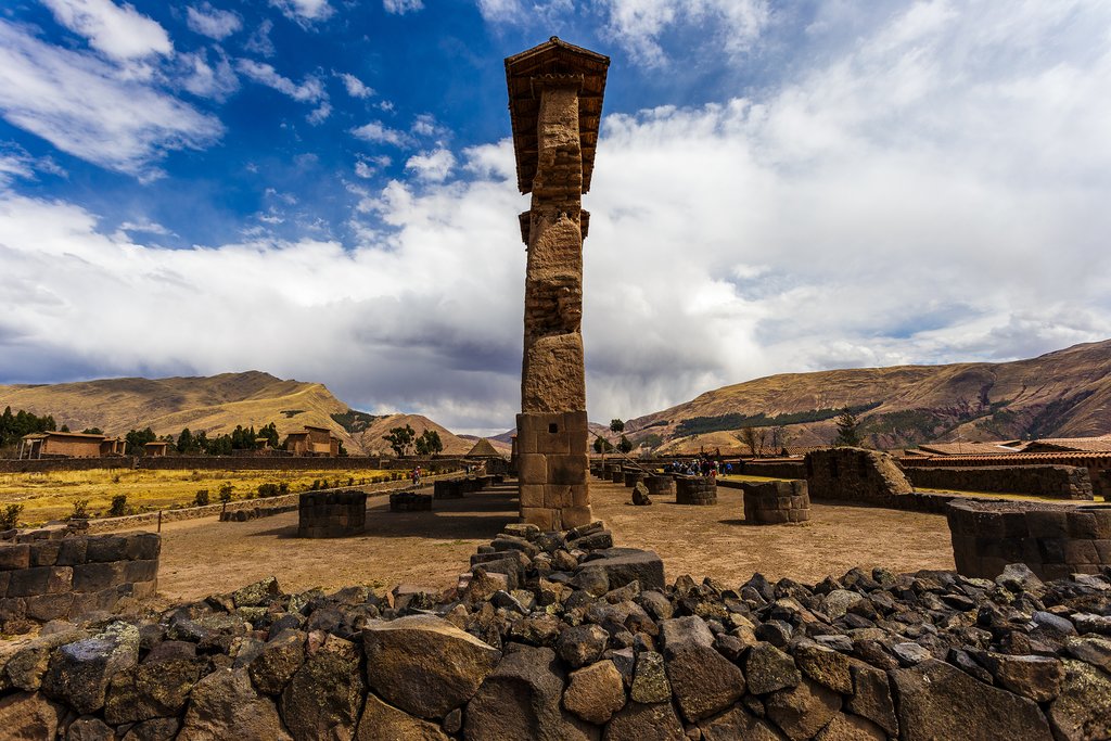 Raqch`i Quechua, or the Temple of Wiracocha, is an Inca site in the Canchis Province, a former road control point