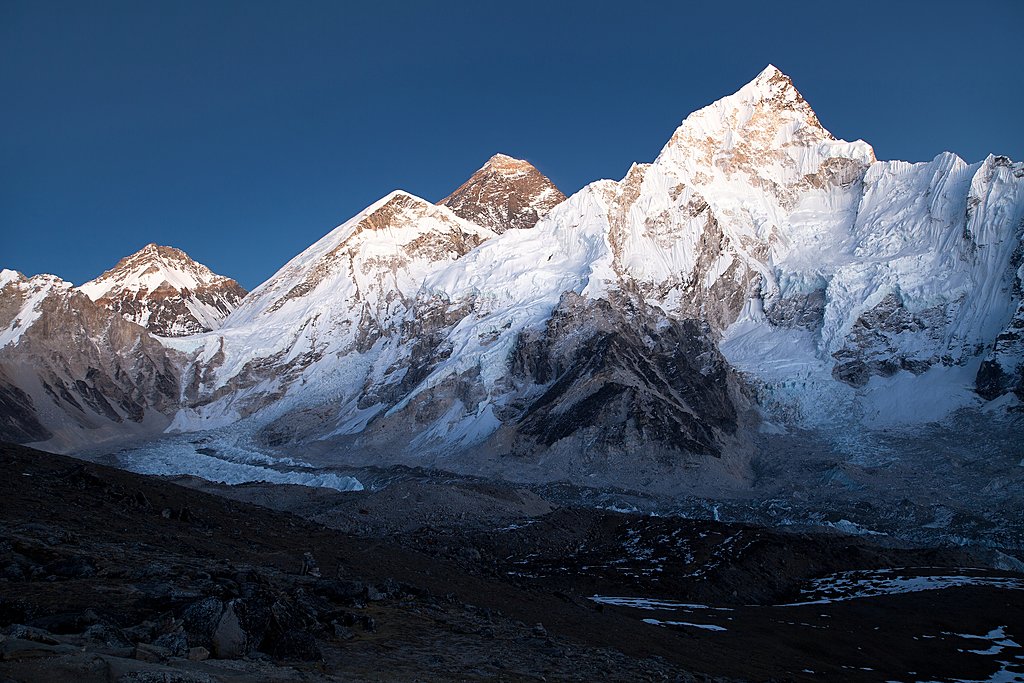 Sunset over Everest and Nuptse from Kala Patthar