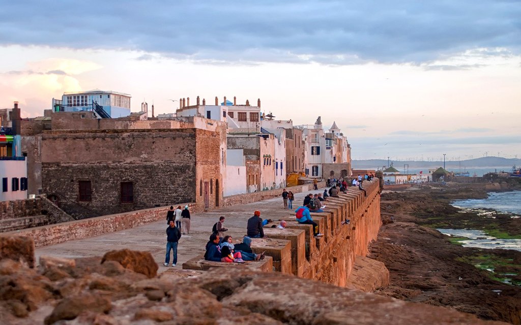 Sunset along the old city walls and ramparts