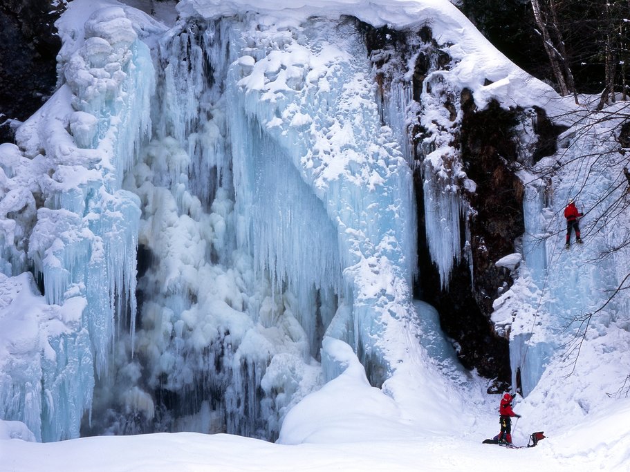 Frozen waterfall in the Norijura Highlands.