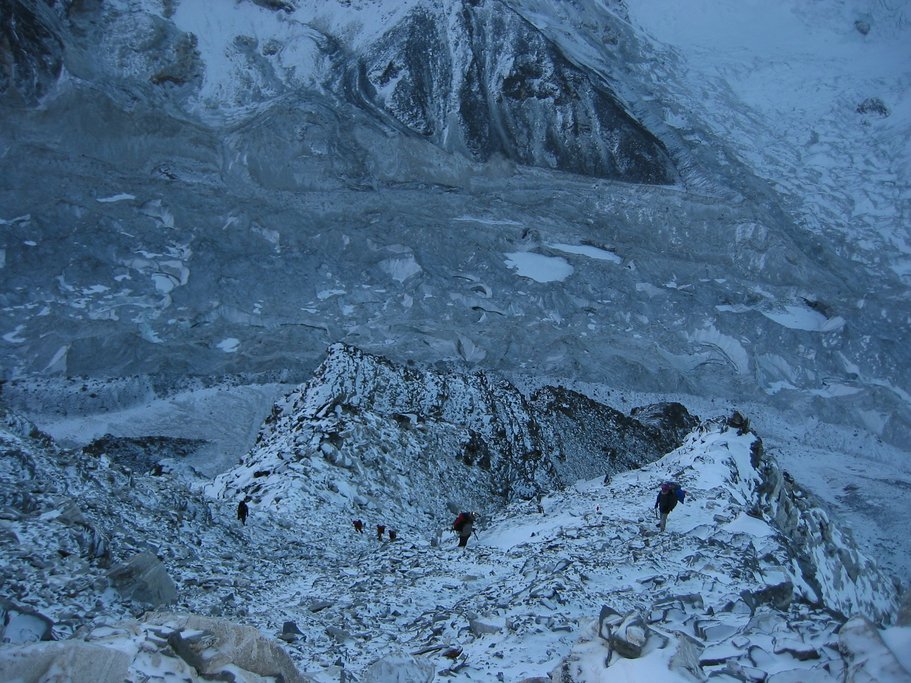 Early morning start above base camp