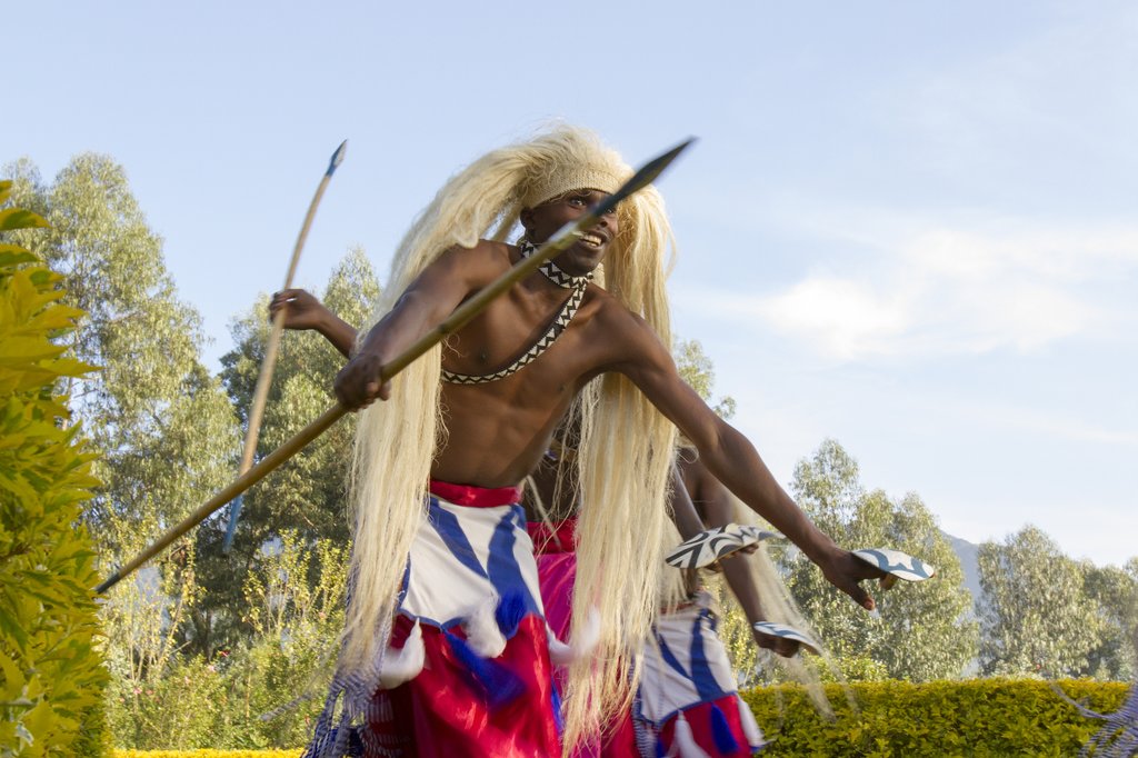 A dancer in Volcanoes National Park