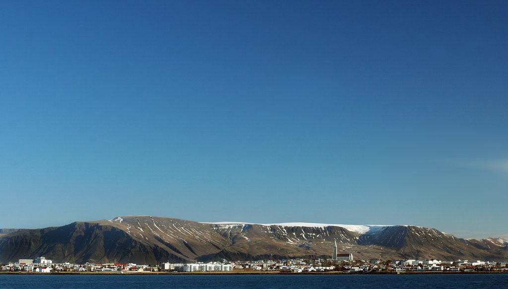 Reykjavik with Mt Esja