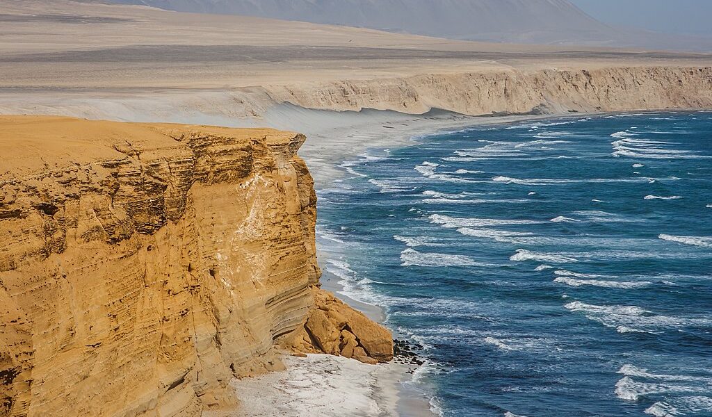Cliff Over The Pacific Ocean. Paracas, Peru