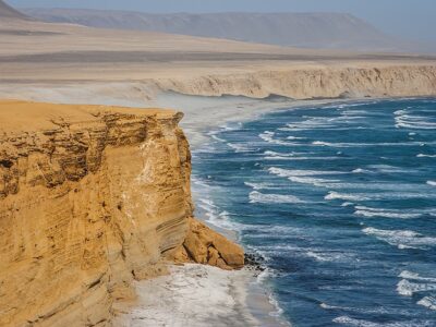 Cliff Over The Pacific Ocean. Paracas, Peru