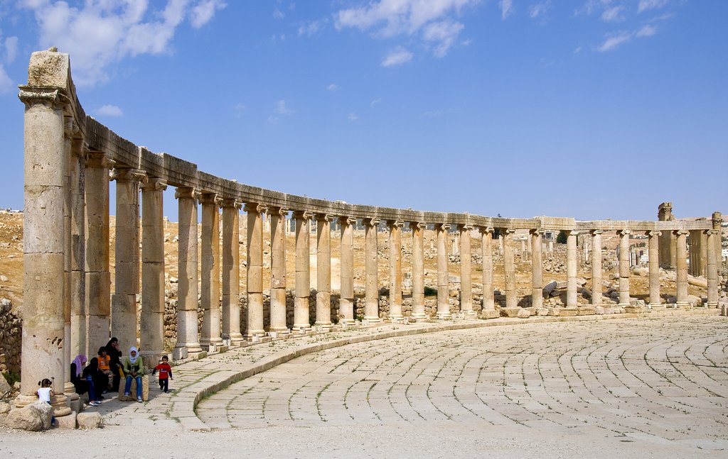 The ancient ruins of Jerash