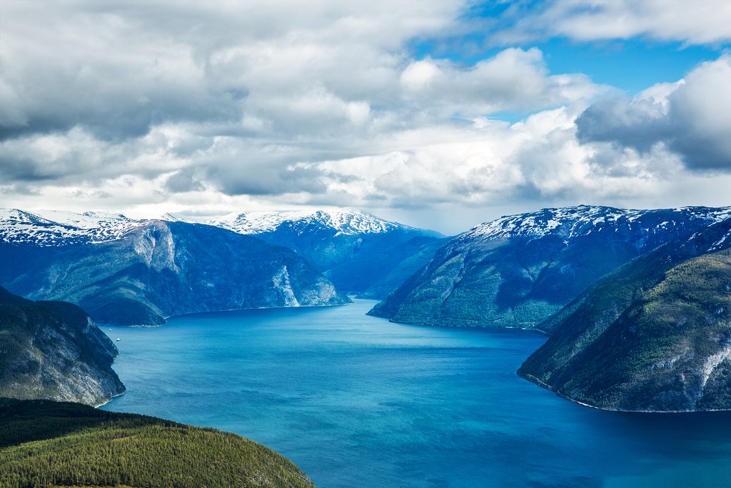 The stunning Sognefjord, Norway's deepest and longest fjord.