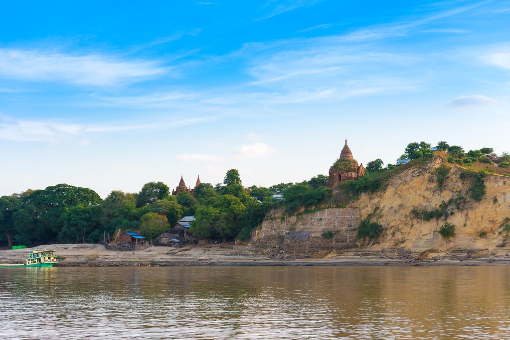 One of Bagan's ancient temples as seen from the Irrawaddy River