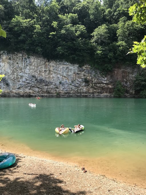 Float in the waters at Meads Quarry