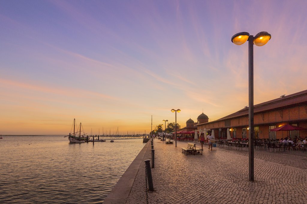 Sunset view over Olhao, Algarve, Portugal