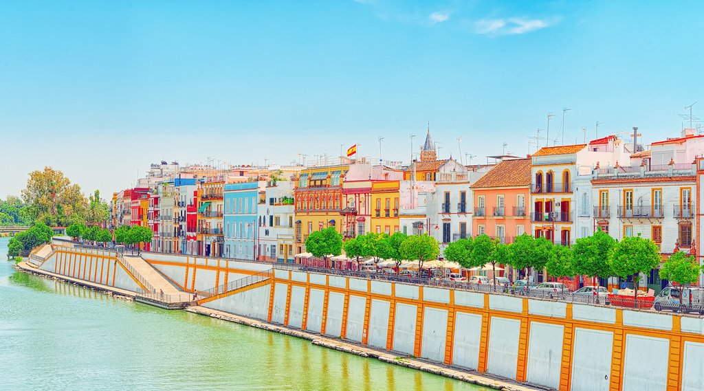 Colorful Triana across the river from Seville