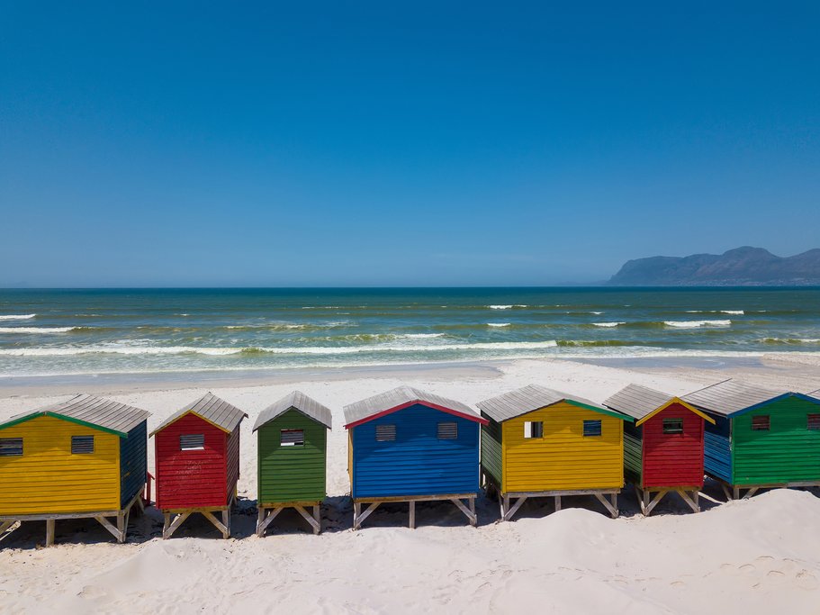 Beach huts along Muizenberg Beach