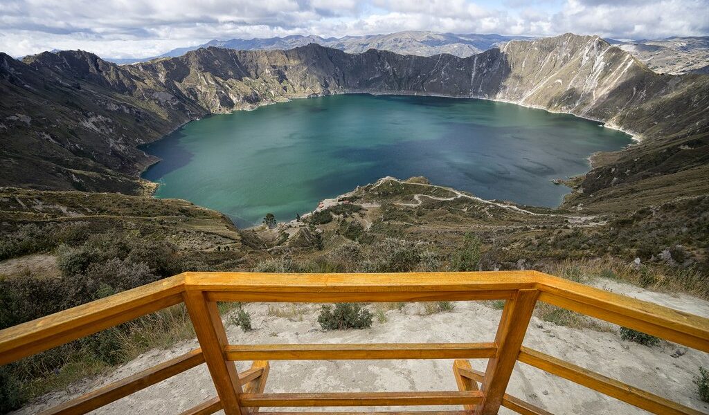 Laguna Quilotoa in Ecuador seen from the viewing deck