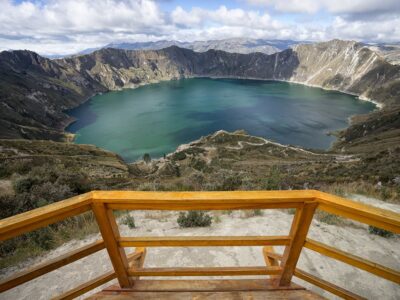 Laguna Quilotoa in Ecuador seen from the viewing deck