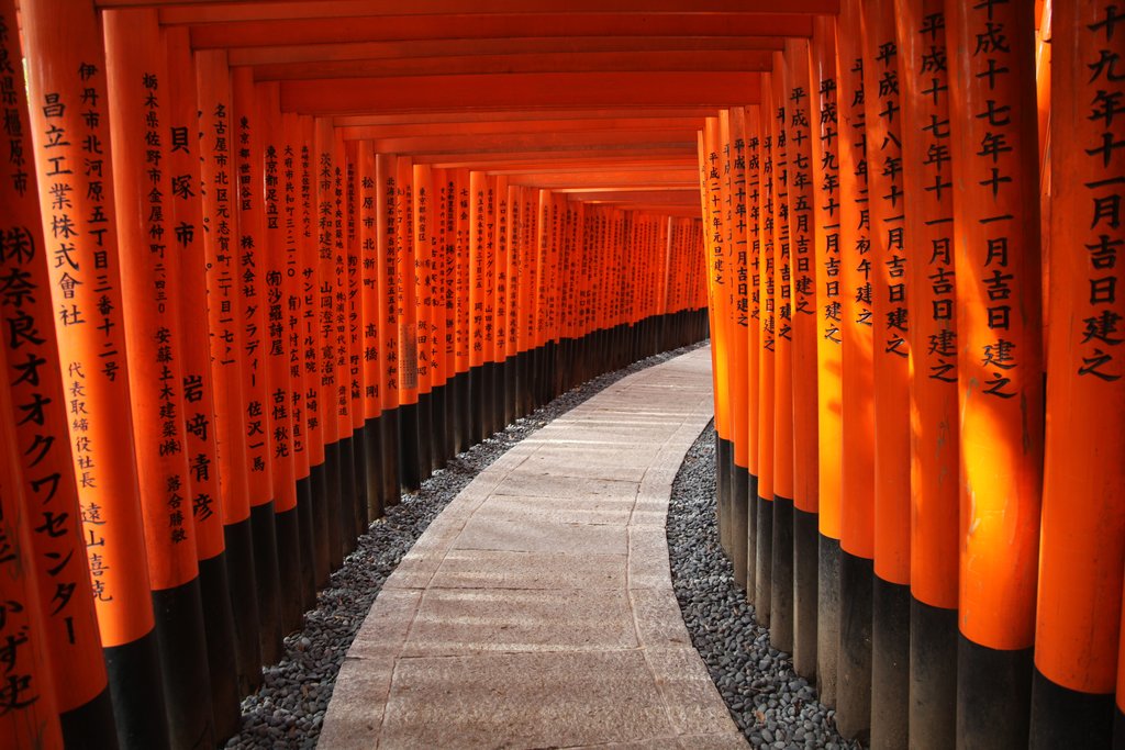 Fushimi Inari's iconic torii gates.