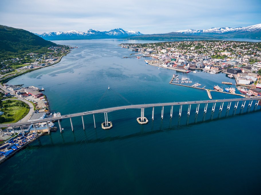 The bridge entering Tromsø, a city of about 50,000 people