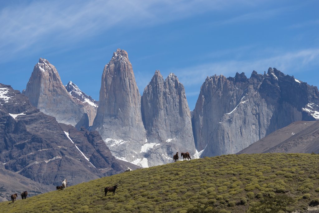 The towering granite spires of Torres Del Paine.