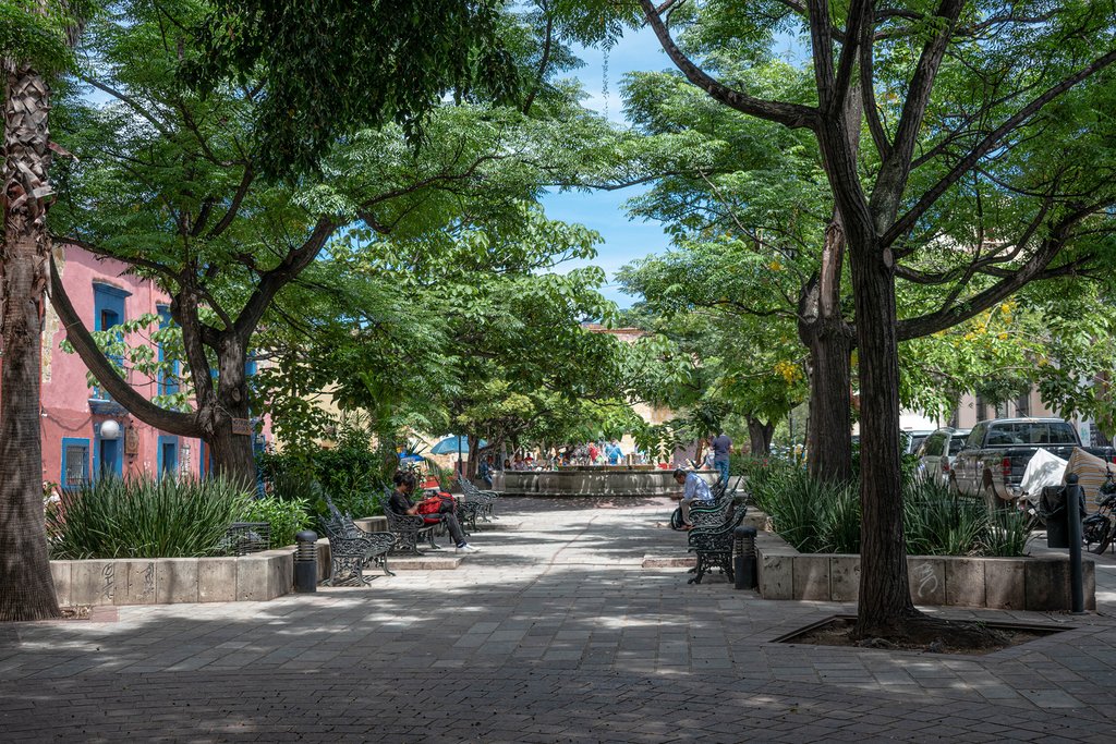 Parque Labastida in the historic center of Oaxaca, Mexico