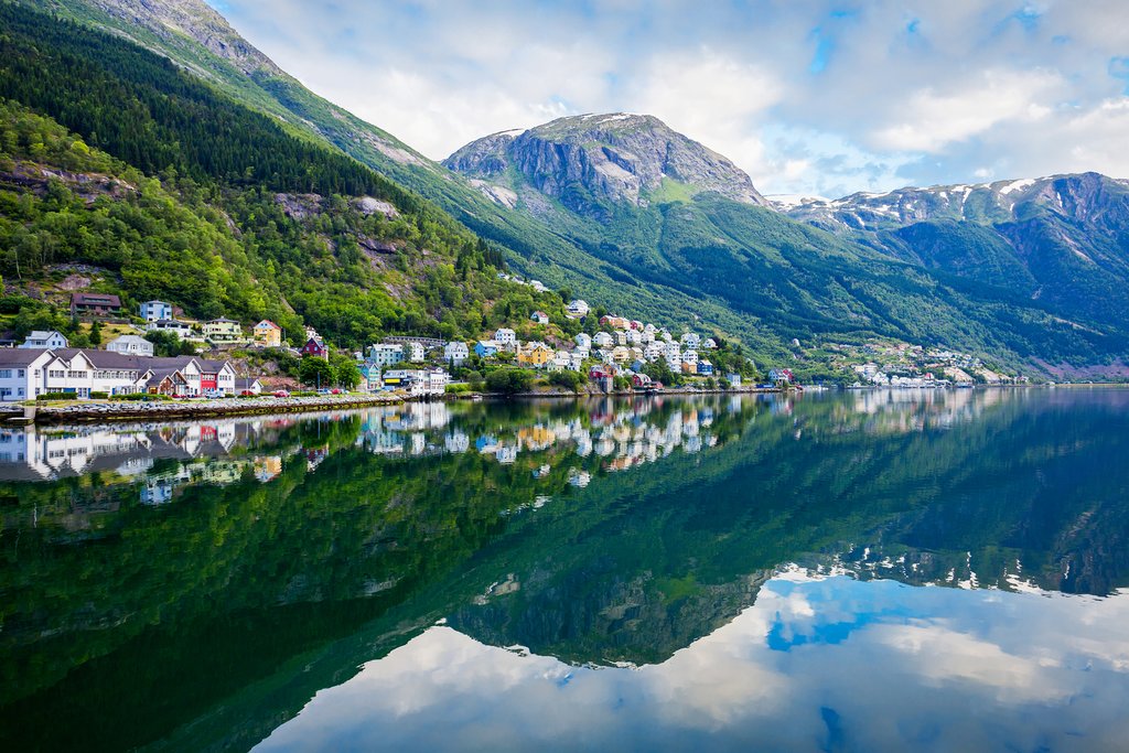 Fjord-side view of Odda