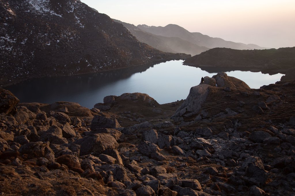 Gosaikunda Lake in the morning light