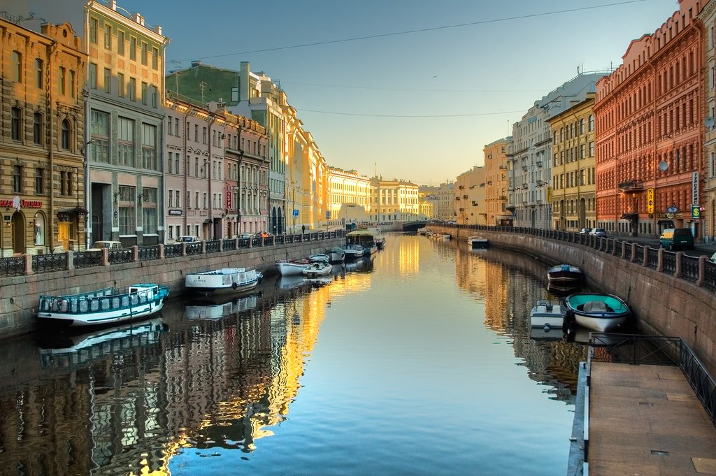 One of the many canals in downtown St. Petersburg