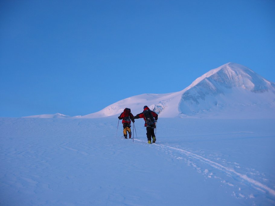 Climbers heading up Mera Peak