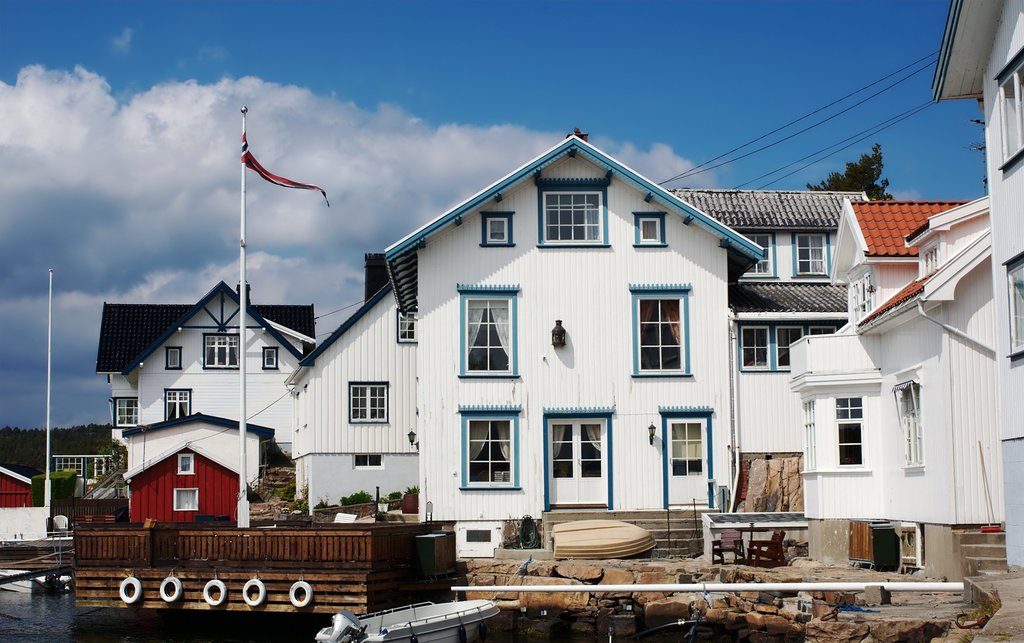 Historic wooden homes in Lyngørporten.
