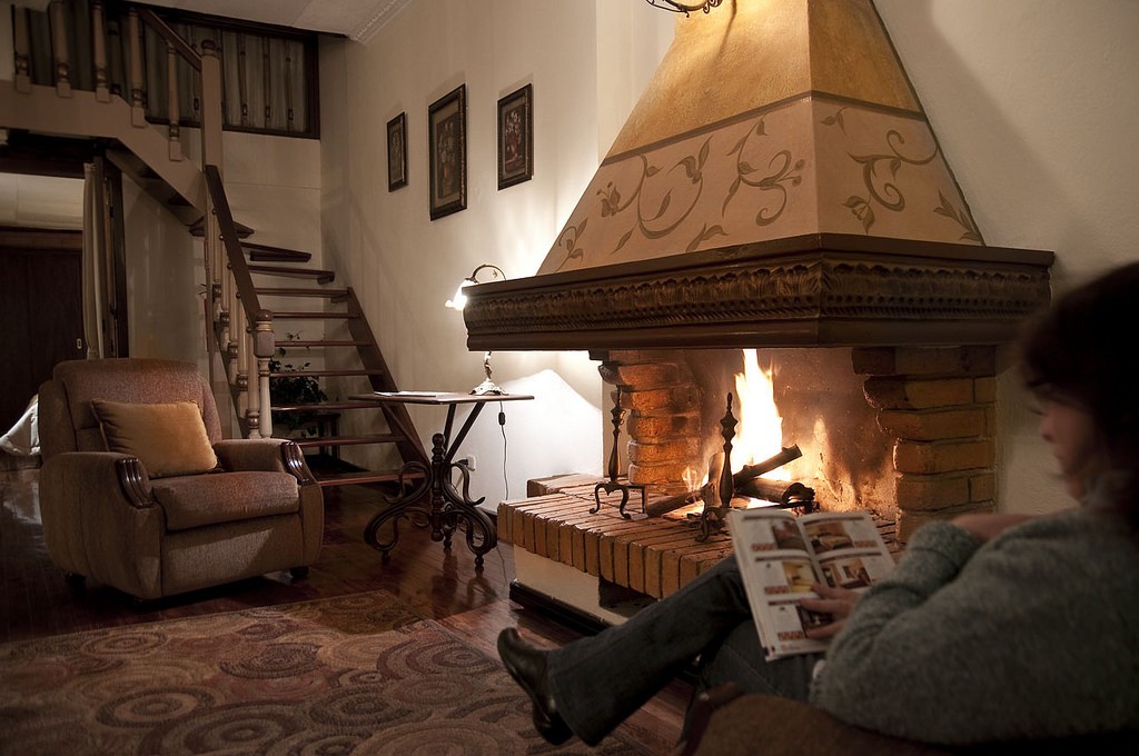 Fireplace at Casa San Rafael