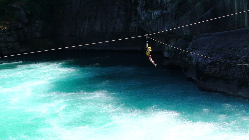 Ziplining over the river