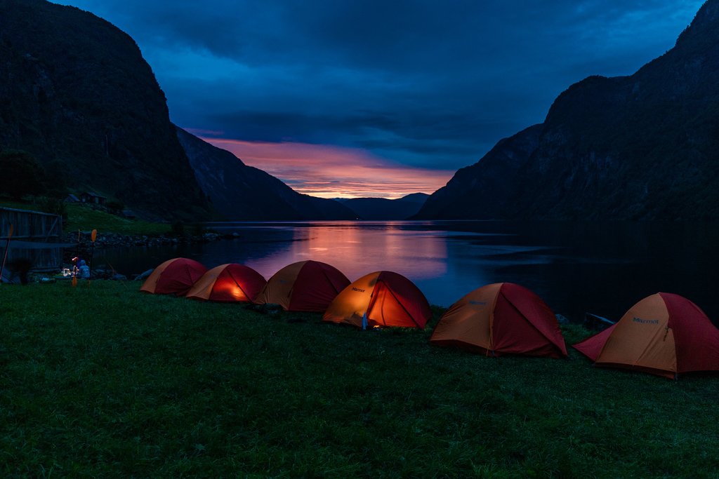 Kayakers at Their Campsite