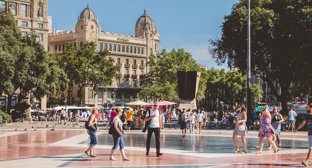 Plaza Catalunya in Barcelona