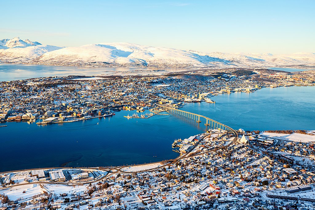 Aerial view of Tromsø